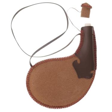 Imagem de Amosfun Bota Bolsa Para Vinho Tradicional Espanhola Vintage Couro Cantil Água Garrafa Com Alça De Ombro Viagem Camping Caminhada, 31,00 X 19,50 2,50 Cm, Marrom