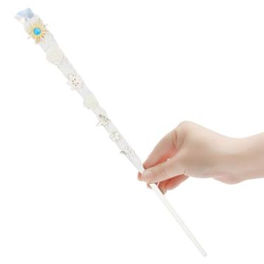Imagem de Rileryan Crystal Gemstone Princess Wand Fairy Wands Princess Party Supplies Handcrafted Magic Wand for Witch Wizard Halloween Christmas Decor Accessories Birthday Gift (White)