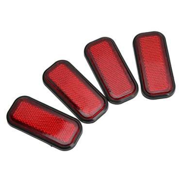 Imagem de Phefop ABS de -Rechtecke -Reflictor Security Reflection Sticker 4pcs para Automotivo Automático, Alarme que Circunda Veículos (Vermelho)