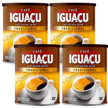 Imagem de Café Iguaçu Solúvel Em Pó Lata 200g Kit Com 4 Unidades