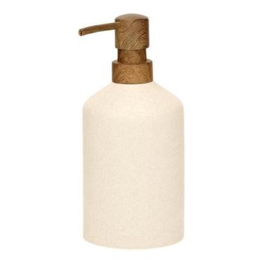 Imagem de Dispenser Porta Sabonete Líquido Estilo Rústico Em Cerâmica Com Bico A