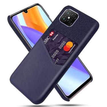 Imagem de Capa para Honor Play 5 5G,Anti-deslizamento,Proteção contra quedas de 360°,Resistência à impressão digital,Tela e caso de couro PU com 1 slot de cartão atrás-Blue