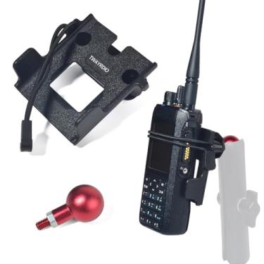 Imagem de TWAYRDIO Suporte de rádio portátil Walkie-talkie com clipe de cinto com adaptador de esfera de alumínio de 2,5 cm compatível com suportes de RAM, suporte de esfera de 2,54 cm e braço de soquete, para