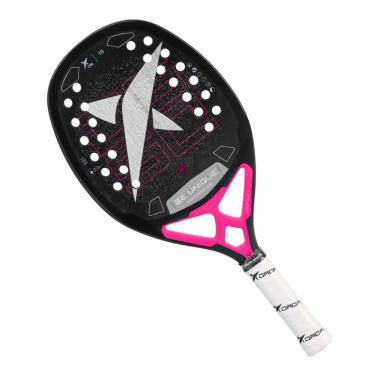 Imagem de Raquete de Beach Tennis Drop Shot Conqueror 13 Tech Preta e Rosa