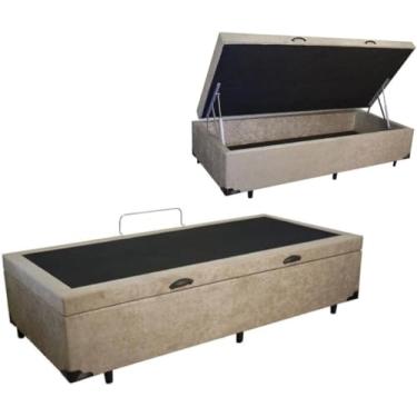 Imagem de Cama Box baú solteiro corino com pistao a gás (Bege)