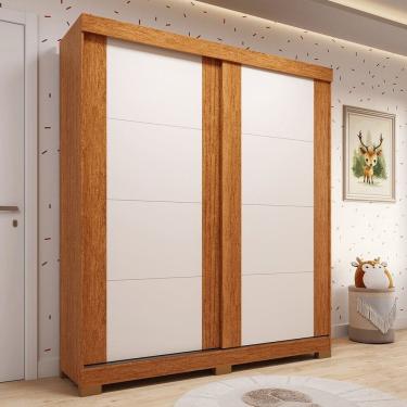 Imagem de Guarda-roupa Infantil 2 Portas de Correr Flex Color 160cm X 200cm 100% Mdf Fantelli Espresso Móveis Cinamomo/Off White