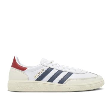 Imagem de adidas Tênis masculino Handball Spezial, Cloud White/Shadow Navy/Team Victory Red, 13