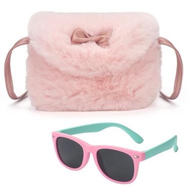 Imagem de LJCTULY Bolsa para meninas pequenas - Bolsa infantil com lindo laço - Mini bolsa transversal fofa para crianças - presente de aniversário para meninas (rosa)