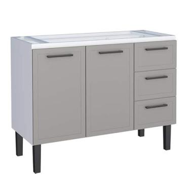 Imagem de Gabinete Cozinha De Aço Juno 4G 1171Mm Cinza Montado(Pia 120) Cozimax