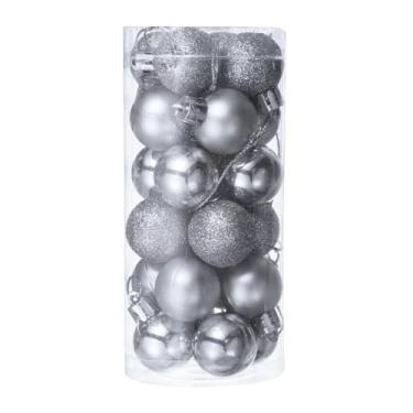 Imagem de Enfeites de bola de Natal de 24 quilates, enfeites de Natal, 2,8 cm, bolas penduradas de plástico inquebráveis, pingente para decoração de árvore de Natal, guirlanda de aniversário, decoração de festa