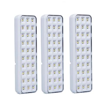 Imagem de Kit 03 Luminária Luz Emergência Lde30 Led Intelbras Autônoma