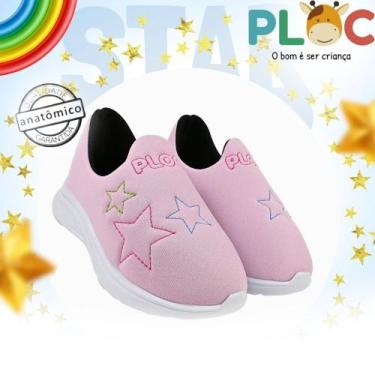 Imagem de Tênis infantil Ploc Star - Jogging Menina Anatômico, Rosa, 24
