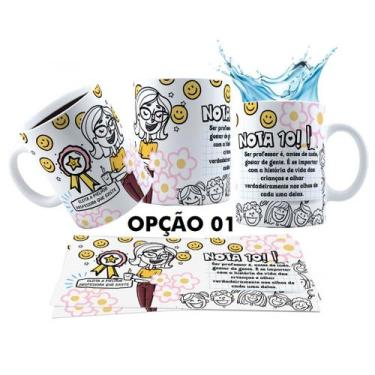Imagem de Caneca 325ml Feliz Dia dos professores Nota 10 Melhor Prof - LARANJA E
