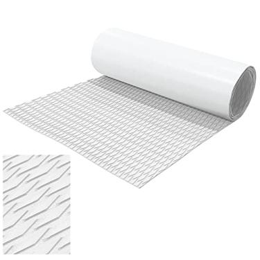 Imagem de HZshark Tapete de espuma vinílica acetinada para prancha de surf, almofada de tração antiderrapante 94,5 x 16,25 cm, lençol ajustável universal para deck de barco, caiaque, piso de trailer, degraus