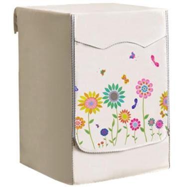 Imagem de Protetor de secadora para máquina de lavar, capas de máquina de lavar e secadora com fita de fixação e zíper, protetor solar estampado de flores para lavadora de carga frontal (61 x 83 x 56 cm)