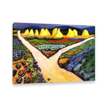 Imagem de SDYJ6GSW August Macke Prints Pintura Campos Vegetais Poster Expressionismo Arte de Parede Famosa Reproduções de Pintura para Sala de Estar Decoração de Casa 70 x 50 cm (71.1x50.8 cm) Sem Moldura