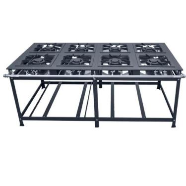 Imagem de Fogão Industrial 8 Bocas Duplas 30x30 P7 Leona - Mr Fogões