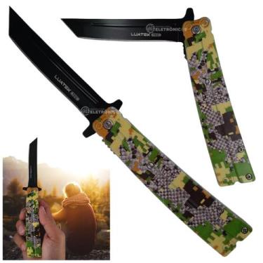 Imagem de Canivete Tático com Lâmina de 10,1cm, Clip de Cinto e Estojo de Proteç