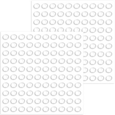 Imagem de STSTR 200 peças de para-choques de porta de armário, almofadas cilíndricas autoadesivas para gavetas, pontos de redução de ruído de móveis de borracha para molduras de fotos, teclado - transparente