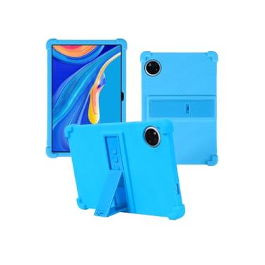 Imagem de Capa para tablet DOOGEE U11 Pro Android 15 de 11 polegadas, capa protetora de borracha leve à prova de choque, capa protetora ajustável de silicone macio para crianças, azul claro
