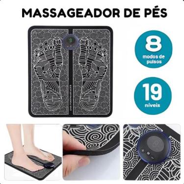 Imagem de Massageador P/ Pés Tapete EMS Hot Stone Preto entrega rápida - ASAF