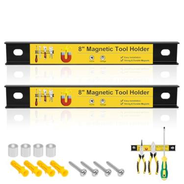 Imagem de UCINNOVATE Tira magnética de 20 cm, organizador de ferramentas magnético resistente para garagem, oficina, cozinha e escritório, fita magnética de ferramentas para montagem na parede para ferramentas