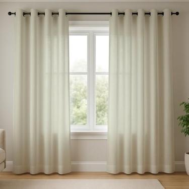 Imagem de Cortina Yasmin Rústica 3,00m x 2,60m Sala Quarto Decoração Moderna Elegante (Marfim)