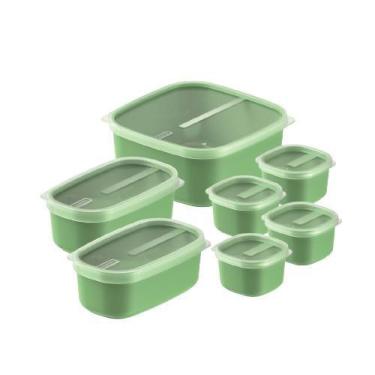 Imagem de Jogo Kit Hermético Potes Tramontina Mix Color verde salvia 7 pecas Com