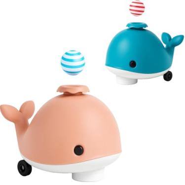 Imagem de Baleia equilibrista musical divertida com bolinha flutuante Rosa