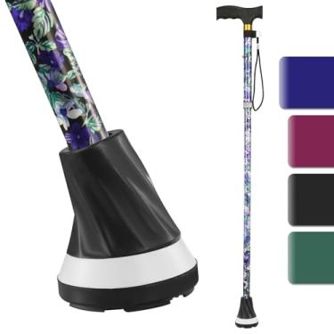 Imagem de PANZHENG Bengala de caminhada para homens e mulheres, bengalas para mulheres, ponta resistente para todos os terrenos, leve, dobrável, ajustável, dobrável e resistente para idosos e adultos