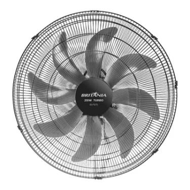 Imagem de Ventilador De Parede Britânia Bvt675 Max Force 60cm | 8 Pás, 3 Velocidades, Preto