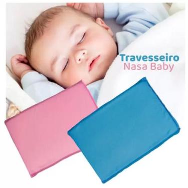 Imagem de Travesseiro Fibrasca Nasa Bebê Antissufocante, Azul