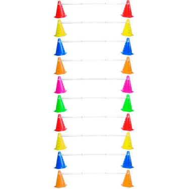 Imagem de Kit Agilidade Treinamento Funcional 20 Cones com Barreira - Natural Fi