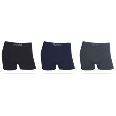 Imagem de Kit 3X1 Cueca Boxer Poliamida Premium Tamanho G Preto/Chumbo/Marinho S