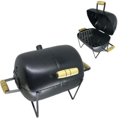 Imagem de Mini Churrasqueira a Bafo Churrasqueira Portátil A Carvão Para Apartamento Camping (R22 de bancada)