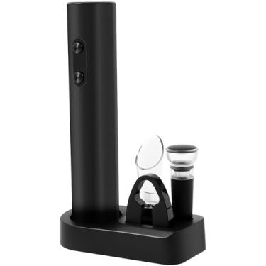 Imagem de ZJRDYYK Abridor de garrafa de vinho elétrico 5 em 1, kit de abridor de vinho automático com cortador de folha, despejador de arejador de vinho, rolha de vinho a vácuo e base de armazenamento