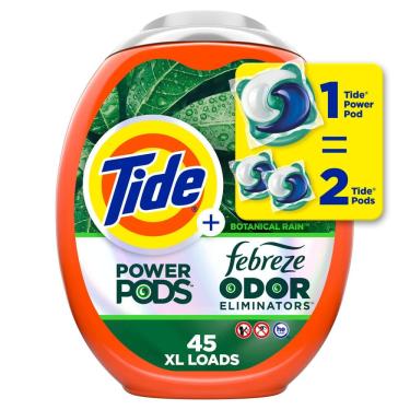 Imagem de Pacotes de detergente para roupa Tide Power Pods 45 unidades