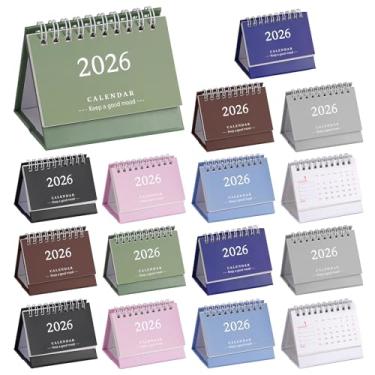 Imagem de Mini calendário de mesa 8/16 2026, mini calendário de mesa 2025-2026 - funciona de julho de 2025 a dezembro de 2026, calendário de mesa pequeno, papel grosso, encadernação de fio duplo para escritório