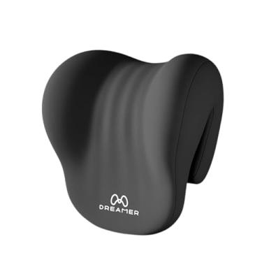 Imagem de IEUDNS Suporte de pescoço com memória para cadeira de escritório, almofada de encosto de cabeça ergonômica para cadeira de trabalho para pessoas sentadas por, Preto