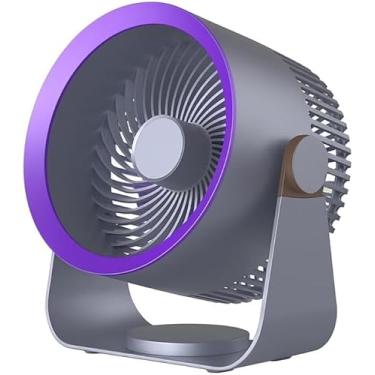 Imagem de Ventilador De Mesa Portátil Sem Fio Recarregável Super Silencioso, Multifuncional para Mesa, Parede, Teto e Carro – Cinza