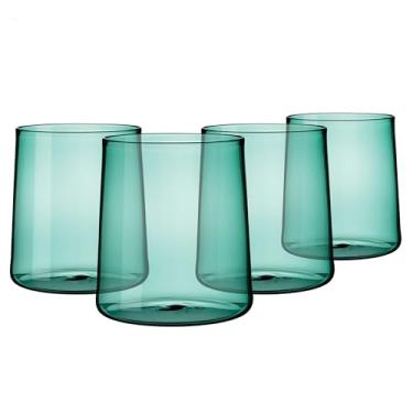 Imagem de Conjunto de copos de vidro verde esmeralda de 118 – 470 ml de borossilicato – durável, sem chumbo, seguro para lava-louças – copos coloridos exclusivos para qualquer bebida