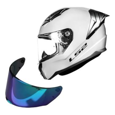 Imagem de Kit Capacete Moto Ls2 FF810 Vigo Branco + Viseira Camaleao (60)
