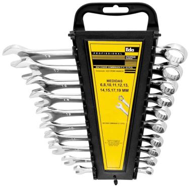 Imagem de Jogo de Chaves Combinadas com 10 Peças de 6 a 19mm - 8AZ - EDA