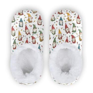 Imagem de Gnomos Guirlanda de árvores de Natal chinelos meninos meninas sapatos de inverno crianças chinelos de lã coral chinelos infantis para interior externo antiderrapante sapato doméstico PP