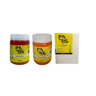 Imagem de Kit Pôr do Sol 250ml 2 Tintas + Tela para pintura 15x20 - Paris