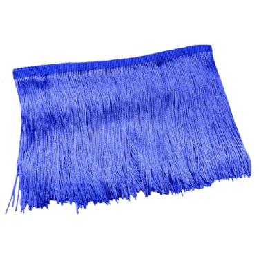 Imagem de Luomorgo Acabamento de franja de corrente de 10 metros de largura - borla de poliéster para costura, vestidos latinos e abajures | Decoração de artesanato DIY (azul royal)