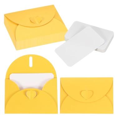 Imagem de PATIKIL Conjunto de 25 mini envelopes com fecho de coração, cartões de notas em branco de 10,4 x 7,6 cm com envelopes para presente convite de casamento, formatura, feriado, Dia de Ação de Graças