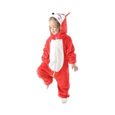 Imagem de Pijama De Pelúcia Infantil Em Forma De Raposa Vermelha, Roupa De Dormi