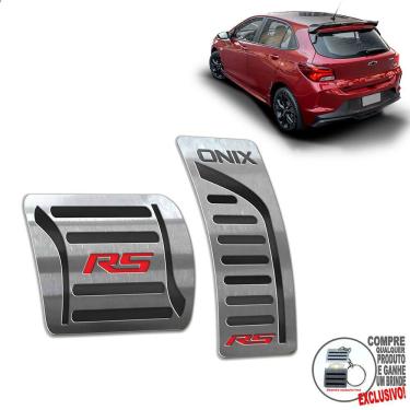 Imagem de Pedaleira Automático Aço Inox Chevrolet Onix RS Preto