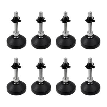 Imagem de Antrader Pés niveladores de rosca M8 com porca em T, niveladores de móveis giratórios ajustáveis, pés de borracha reforçada antiderrapante para mesa, sofá, armário, bancada de trabalho (D50 x M8 x H50
